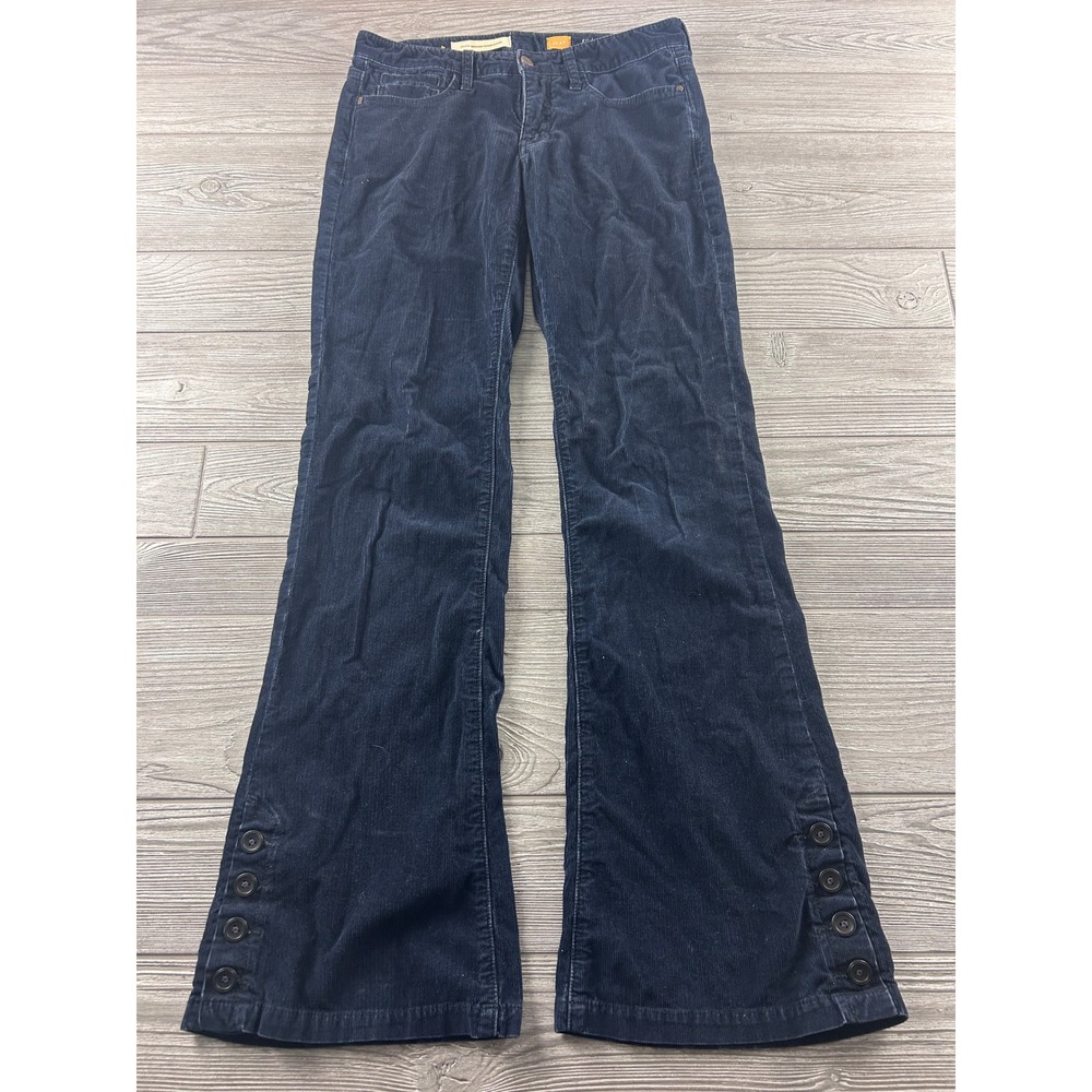 Pilcro and the Letterpress Stet Navy Blue Corduroy Flare Leg Pants Size 27